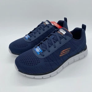 Skechers Track Moulton Schuhe Schnürschuhe 232081W/NVOR Blau Orange Größe 9,5 Weite Herren - Bild 1 von 6