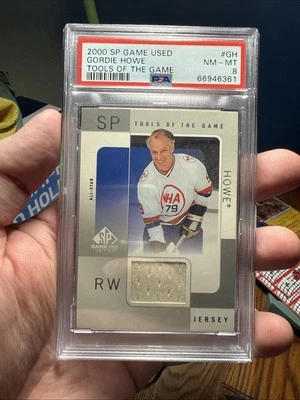 2000-2001 SP Game Used Tools of the Game Gordie Howe Game-Used Jersey Relic Psa8 - Image 1 of 2