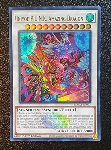 Yugioh BLMM-EN077 Ukiyoe-P.U.N.K. Amazing Dragon 1st Emblazoned Ultra Rare MINT - Picture 1 of 2