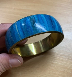 PULSERA VINTAGE LATÓN AZUL 50 GRAMOS 7cm ANCHO (P3) - Imagen 1 de 6