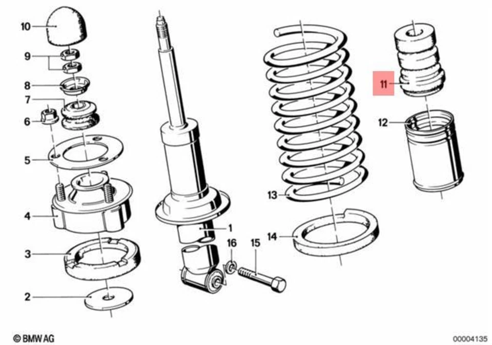 Amortiguador original BMW E24 E28 518 518i 520i 524d 524td 525e 525i 528e 33521124573 Foto 1 de 1
