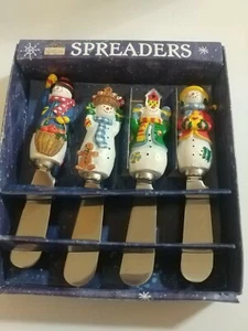 SNOWMAN Stainless Steel Spreaders (set of 4) - Picture 1 of 3