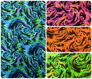 Fantastic Storm Swirl Big Pattern on Heavy Stretch Polyester Spandex Fabric - Picture 1 of 9