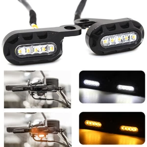 LED Motorcycle Turn Signals Light Indicator Amber Blinker Lamp For Harley XL1200 - Picture 1 of 13