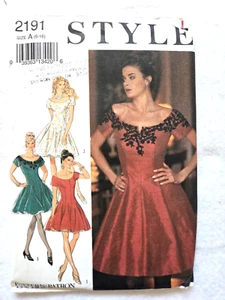 Style Sewing Pattern 2191 Misses Cocktail Party Dress Size 6 8 10 12 14 16 UNCUT - Picture 1 of 6