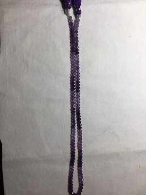 VIBRANT ,SHADED AMETHYST, 3.80MM FACETED ROUND BEADED STRAND,16inch. - Image 1 of 4