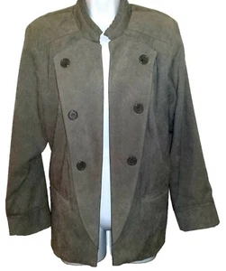 Dressbarn Jacket, Gray, Ruffled Collar, Size 14/16 - Picture 1 of 10