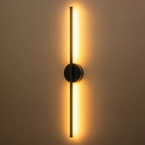 Byers 27.5 in. 1-Light BLACK Dimmable LED 3000K Bathroom Vanity Light Wall Sconc - Picture 1 of 9