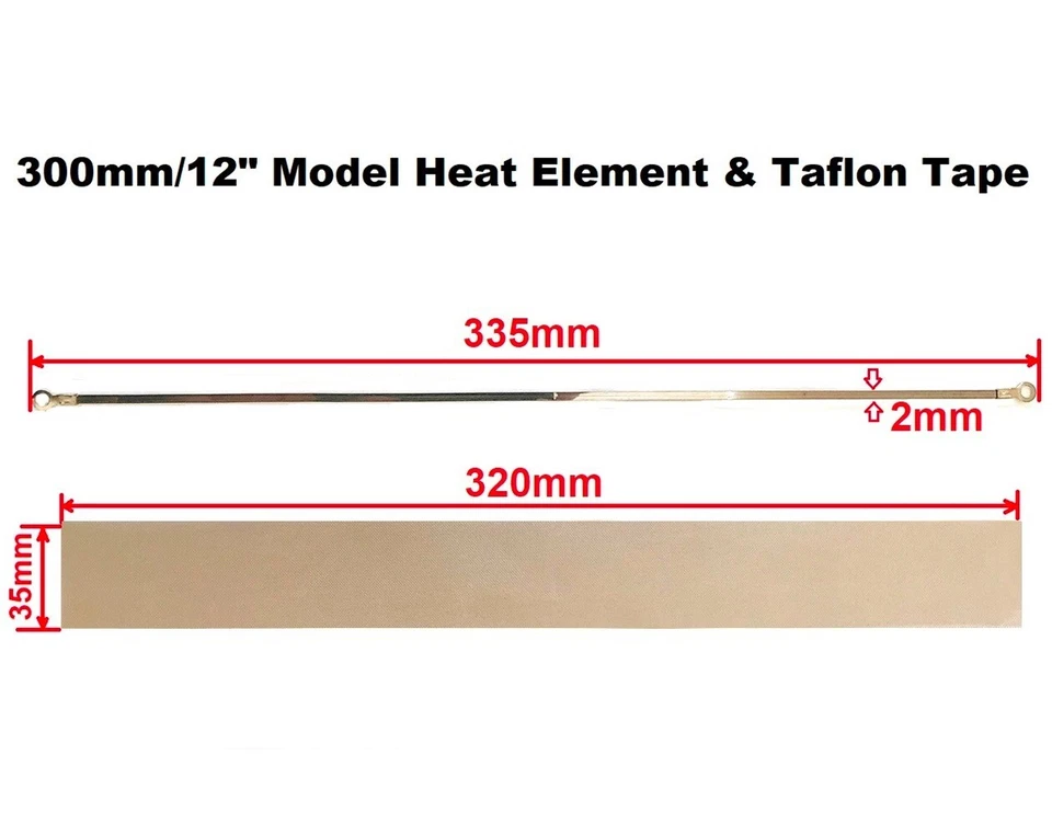 2mm Width Heat Element & Tape for 300mm/30cm/12" Impulse Heat Sealer Machine - Image 1 of 1