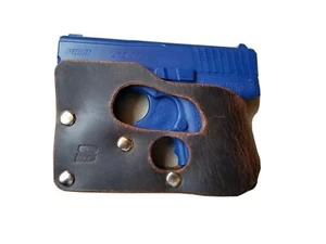 Pocket Holster Fits Kahr PM9 Crimson Trace Laser  Brown Leather - Picture 1 of 5