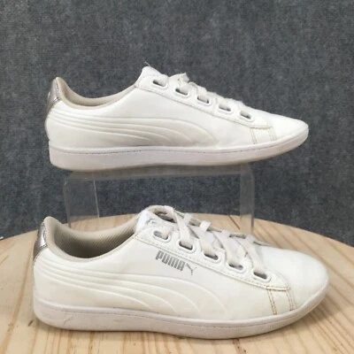 Puma Shoes Womens 7.5 Low Top Lace Up Comfort Sneakers White Faux Leather Casual - Image 1 of 4