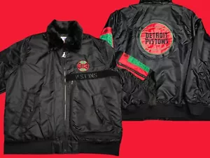 Chaqueta Detroit Pistons Starter Abrigo NBA Talla 3XL Negro Ty Mopkins BHM Gucci Navidad - Imagen 1 de 10