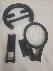 WII Black PARTS Thrustmaster Wheel - Racket- Battery Cover - Picture 1 of 7