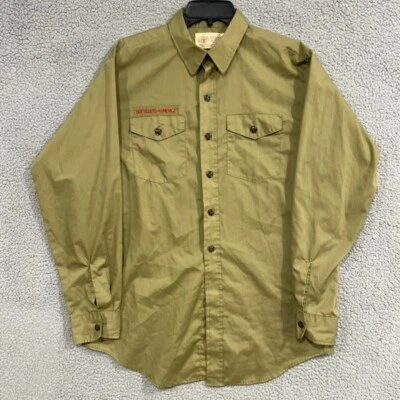 VTG Men's Large Boy Scouts of America Short Sleeve Green Official Uniform Shirt - Image 1 of 4