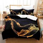 Wonder Whale Black Quilt Duvet Cover Set Queen Bed Linen Bedding California King