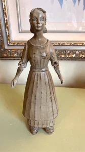 Antique rare Anri Italy Ulrich Bernardi Little Lisa Carved Wooden Figurine Sculp - Picture 1 of 10