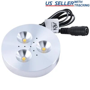 ABI 3W LED Puck Lights Elegant Machined Aluminum for Kitchen Bookcase Showcase - Picture 1 of 28