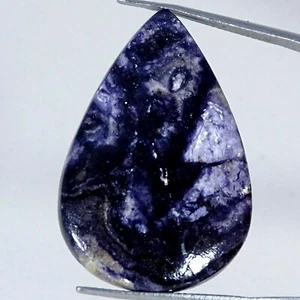 Natural Pear Fluorite Opal Gemstone 32.20 Cts Healing Cabochon Africa 22X33X4MM - Picture 1 of 6