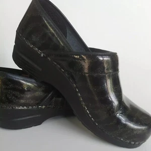 Sanita Damen Clogs Schuhe 6 / 37 schwarz Glitzer Animal Print Gummisohle  - Bild 1 von 11