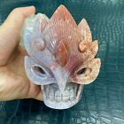 1150G Natural Ocean Jasper Quartz Carved Face Mask Skull Crystal Reiki Gem Gift
