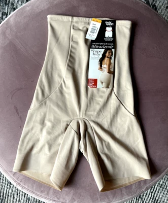 全新带标签 Miraclesuit Shape Away Back Magic Hi-Waist Thigh Slimmer Nude 2919 尺寸 S — 第 1/3 张图片