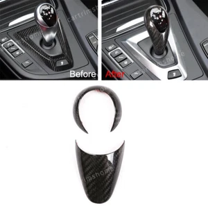 Real Carbon Fiber Gear Shift Knob Head Trim Cover For BMW M3 M4 F80 F82 2014-19 - Picture 1 of 7
