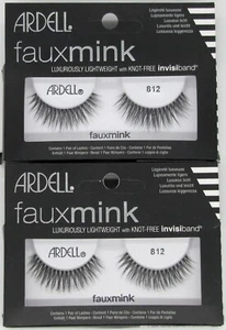 Ardell Faux Mink Luxuriously Lightweight False Eyelashes 2 Pairs Black 812 - Picture 1 of 6