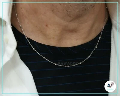 Collana catena in acciaio inox catenina 45cm uomo donna modello rosario  - Immagine 1 di 4