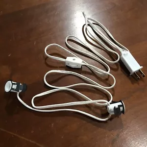 7ft. - 2 Light Set for Christmas Village Buildings w/ on/off Switch White Cord - Picture 1 of 7