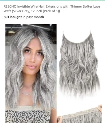 Extensiones de cabello Reecho ¡Ver fotos! Plata/gris 12 pulgadas Foto 1 de 4