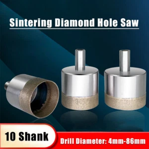 10 Shank Sintering Diamond Hole Saw Drill Bit Cutter Glass Tile Ceramic Marble - Picture 1 of 5