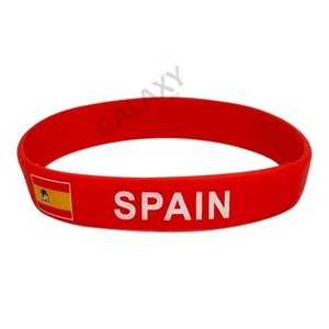 Spain Bracelet / Spain Flag Silicone Rubber Bracelet - Picture 1 of 2