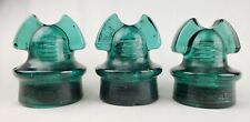 Antique Lot of 3 Glass Telephone Insulators Cable Mickey Mouse Helmet Bat Wing