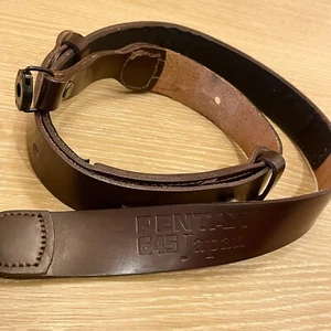PENTAX 645 Japan Lacquer Camera Strap Brown Leather Genuine Leather with Lugs - Picture 1 of 16