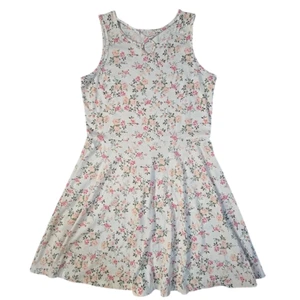 Childrens Place Girls White Floral Dress XXL 16 Fit & Flare Keyhole Knee Length - Picture 1 of 7