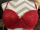 Victoria?S Secret Red Sexy Sheer Pushup Bra 36 B  Floral Pattern, New