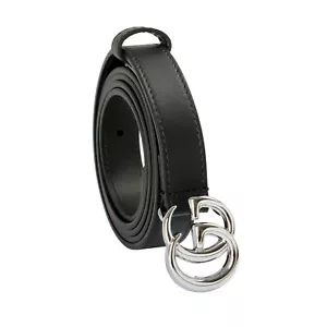Gucci cintura sottile nera 100% pelle GG Marmont US 42 IT 105 - Foto 1 di 4