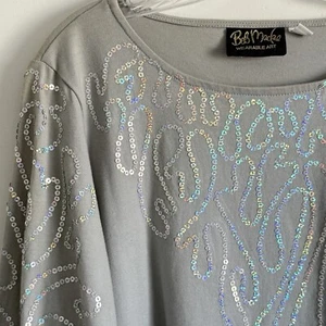 Bob Mackie Wearable Art Size L Tunic Beaded Sequins Party Sparkle NEW - Picture 1 of 8