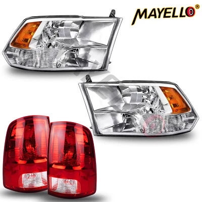 For 09-18 Ram 1500 2500 3500 Headlights&Taillights Assemblies 4pcs Set DOT IP68 - Image 1 of 4