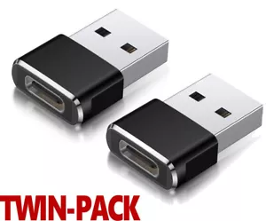 PACK OF 2 - USB Type C Female to USB 2.0 Type A Male to Adapter Port Converters - Picture 1 of 7