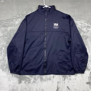 Chaqueta polar vintage del Comité Olímpico de los Estados Unidos con cremallera completa azul marino talla XL - Imagen 1 de 7