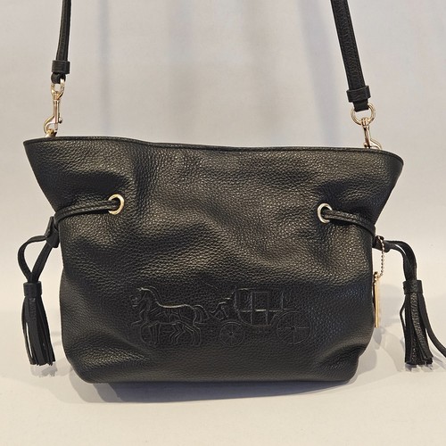 Coach Andy Borsa a tracolla in pelle con logo cavallo e carrozza Nera