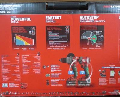 Milwaukee 3696-22 18V Cordless Hammer Drill and Impact Driver Kit - Image 1 of 4