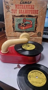 Vintage Kids Record Player Gramaphone GramaMechanism Working Boxed Rare 1950s - Picture 1 of 11