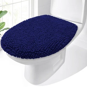 Soft Chenille Bathroom Toilet Lid Cover, Machine Washable Seat Covers, 17.5x1... - Picture 1 of 8