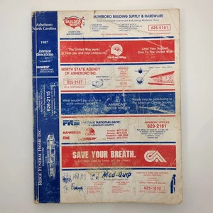 1987 Phone Book Asheboro North Carolina Area Code 919 27203 Randolph County NC - Bild 1 von 22