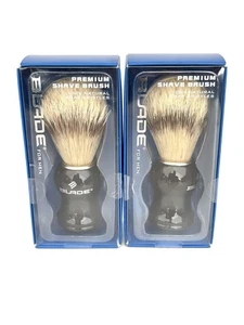 Blade Premium Shave Brush 100% Boar Bristles Ergonomic Handle Set of 2 New Boxed - Picture 1 of 10