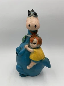 Vintage 1971 Flintstone's Dino and Pebbles Giant 12.5" Vinyl Bank - Picture 1 of 2