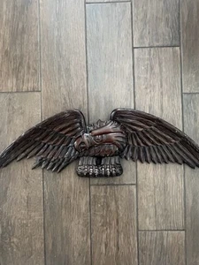 Vintage Large Wood Hand Carved American Bald Eagle - Picture 1 of 12