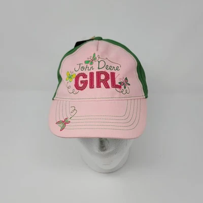 Gorra John Deere Niña Rosa Verde Mariposas Mujer Ajustable Correa L/XL Gorra Foto 1 de 4